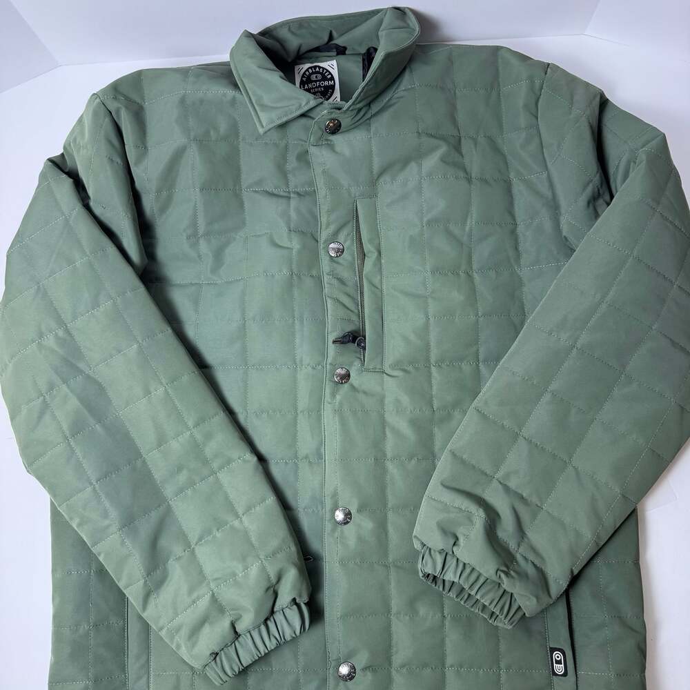 Airblaster Landform Quilted Snap Jacket, Sage Green - Men's Size L